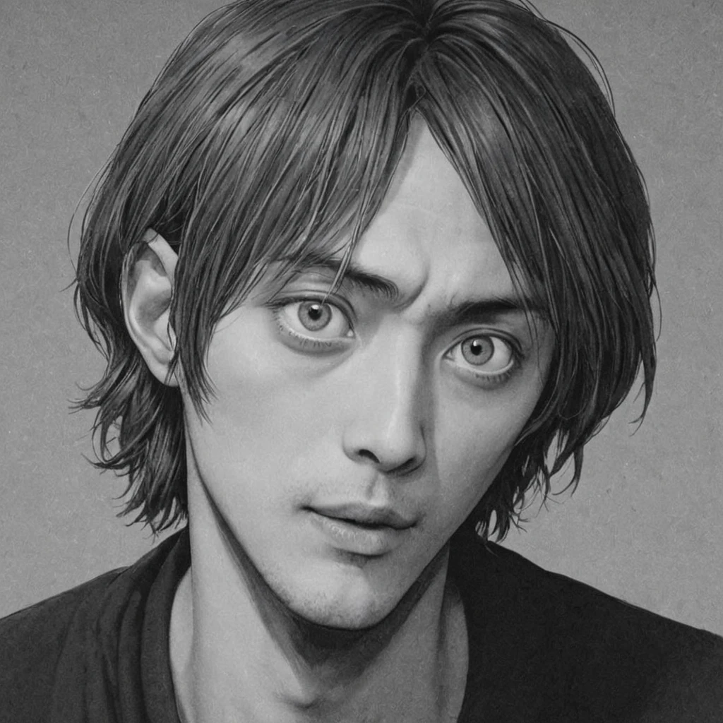 1man, spiral, spiral eyes (anime), bizarre scenario, This is Junji, Yusuke Murata, black and white, 8K, anime, horror
