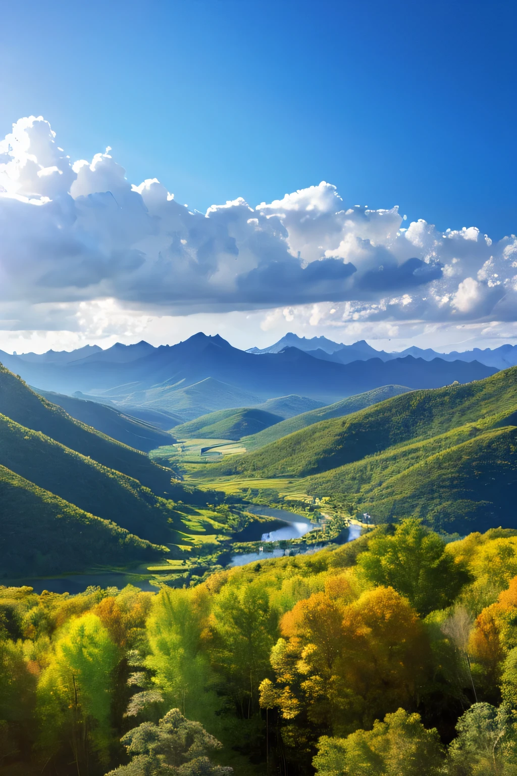 (masterpiece、high resolution、high quality)、Mountains in the sky、Elegant woman、Realistic beauty、Perfect beauty、Sky、鷲と鷹がSkyに舞う、sun、spirituality、Light of Love、gravure、