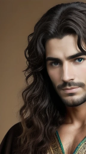 Harehedim man medium hair focus on the face, color photo
