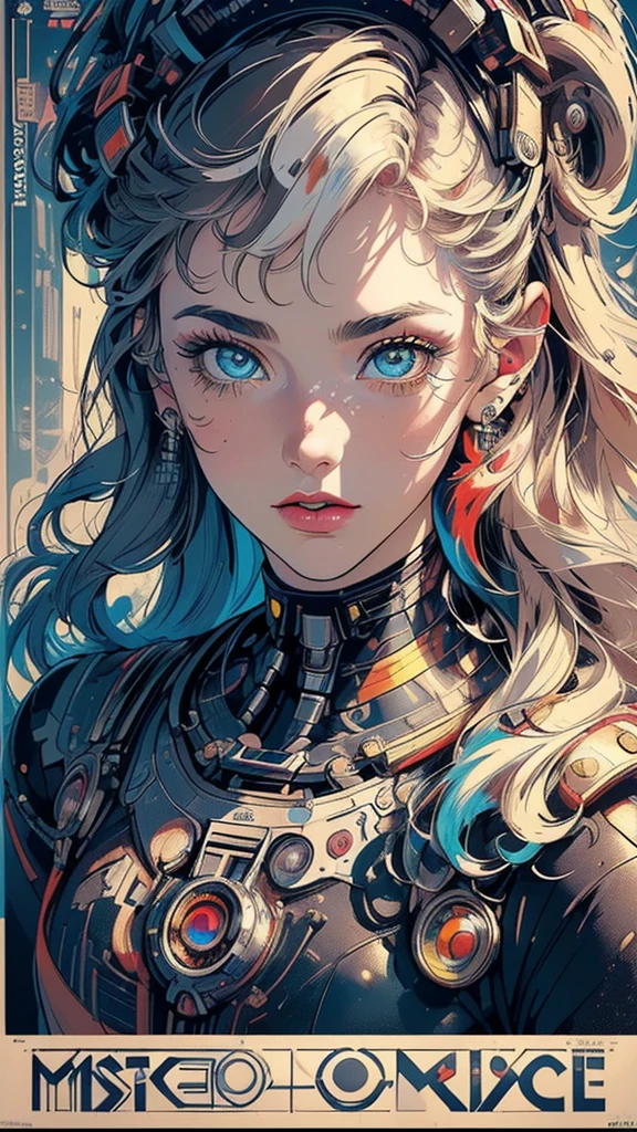 (((masterpiece, highest quality))),(((solo:1.2))),(((1girl:1.2))),32k wallpaper, very detailed,(((((portfolio))))),(((((Close-up))))),(((((bust up))))),((((more various angle)))),(((highlight))),((((heterochromia)))),(((complete. detailed face))),((((Extremely talented)))),(((((most complicated machine))))),(((genius mechanic))),((Overall colorfully)),(((cyborg))),(((retro vintage movie poster)))