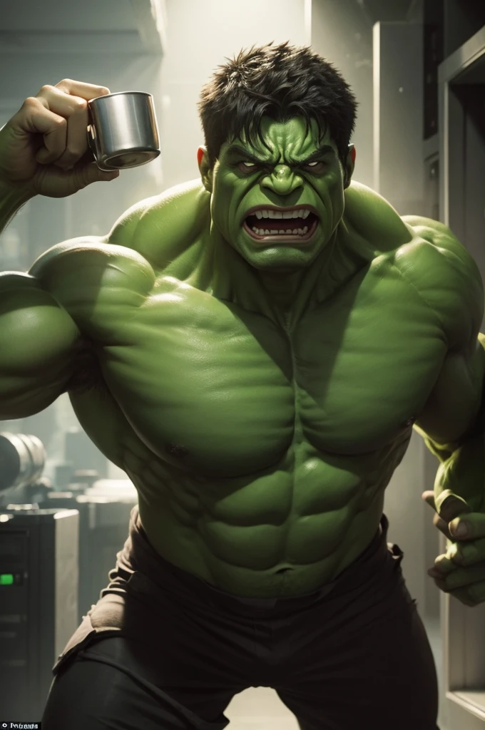 Creates an image of the Hulk being mugged 