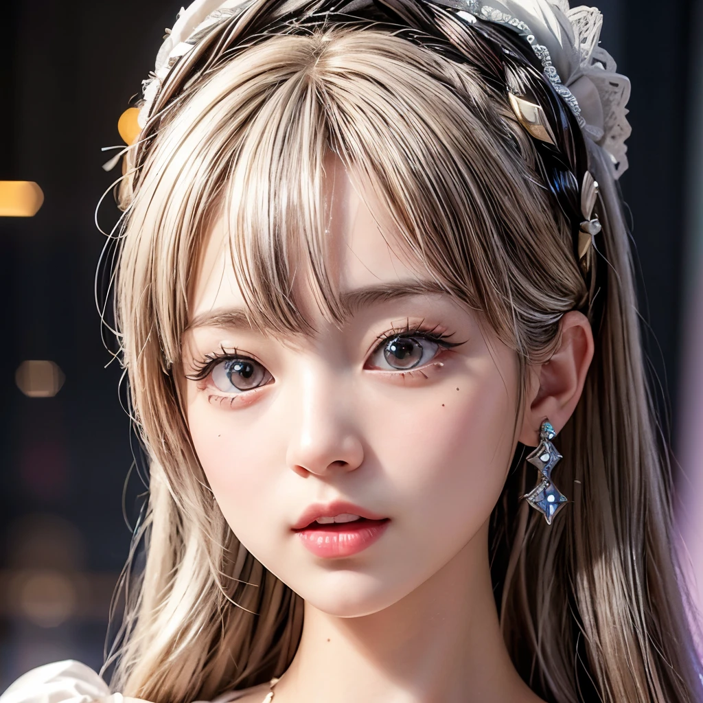 NSFW, 8k, High-level, absurd, masterpiece, best quality, primitive, very detailed CG, very detailed wallpaper, perfect lighting, Extremely detailed (((The personifying " マリーアントワネット " as a Little Girl))), MysticSight, Tyndall effect, Tyndall scattering, Studio gray background with (many Dazzling RainbowColor particles BokeH:1.28), (RoundlyButts, ThighGap), (Exposed:0.4), (Assfocus with looking ahead), BREAK (NOGIZAKA face variations) Extremely Detailed very KAWAII face variations, perfect anatomy, Childish, captivating gaze, elaborate detailed Eyes with (sparkling highlights:1.28), long eyelashes、Glossy RED Lips with beautiful details, Coquettish tongue, Rosy cheeks, Radiant PearlSkin with clear transparency . { (Dynamic LifeLike expressions:1.4) | :d) }, (large eyes:-1) .