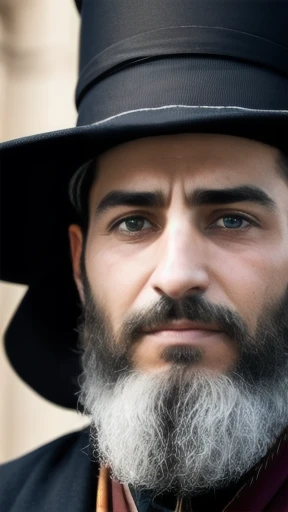 Jew Haredim man focus on the face, color photo