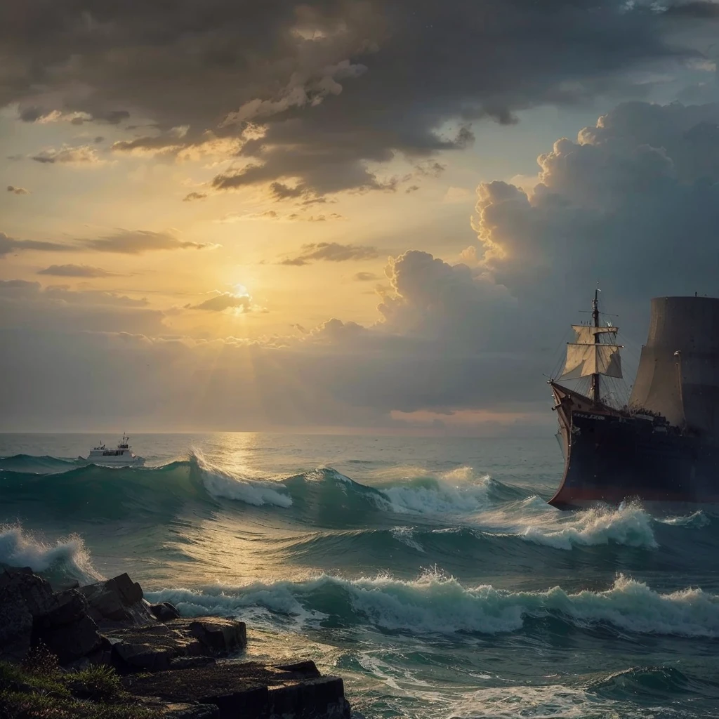 sea and ship, Photo