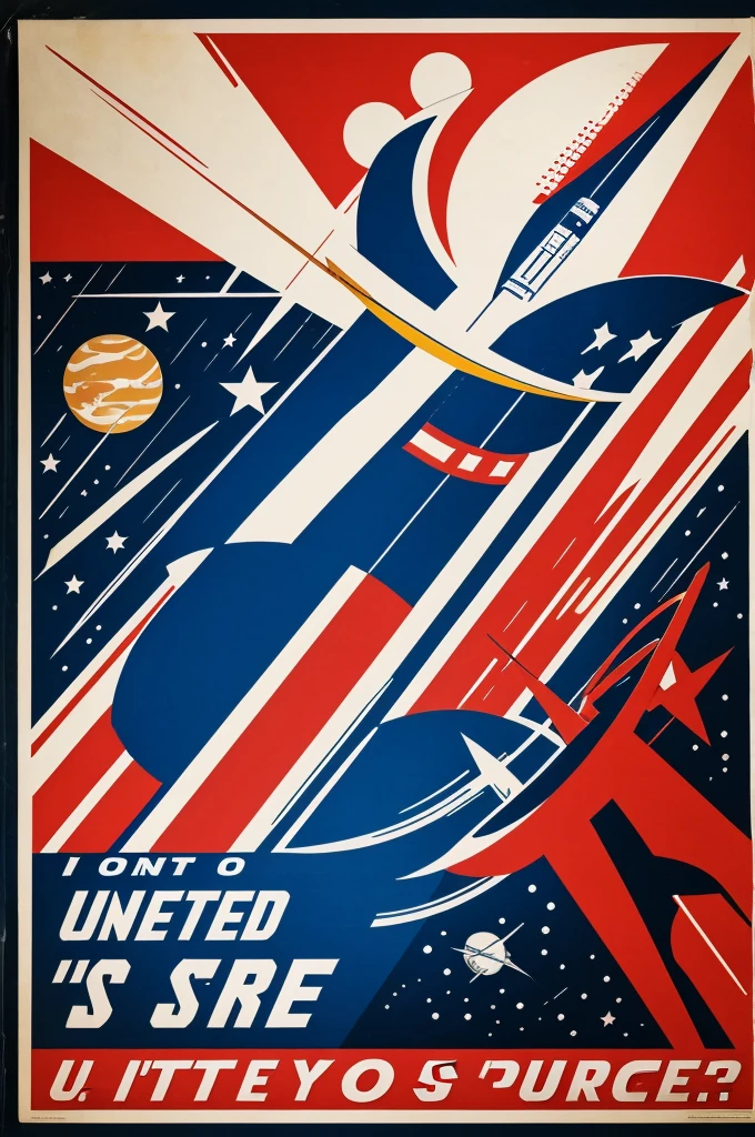 I need you to create a propaganda poster about the United States space race