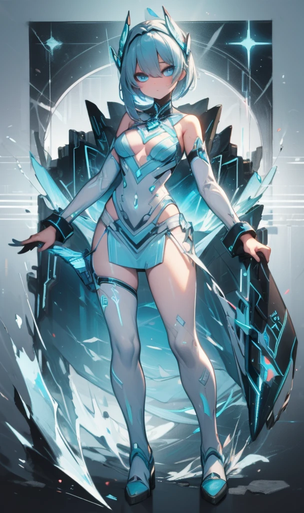 (high-res, vivid colors), blue bird alien, detailed feathers, sparkling eyes, alien landscape, vibrant colors, surreal atmosphere, glowing lights, otherworldly features, intricate patterns, dreamlike scenery, Arctic Frost Ranger: A suit featuring icy blue and frosty white hues, accented with snowflake patterns and frost crystals. This Ranger commands the power of ice and cold, with abilities such as creating blizzards, forming ice constructs for defense, and freezing enemies in their tracks.