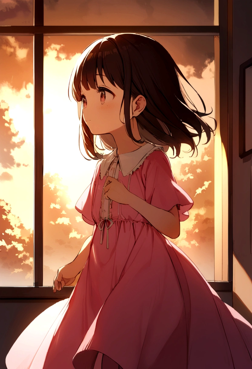  8 years old、Pink dress