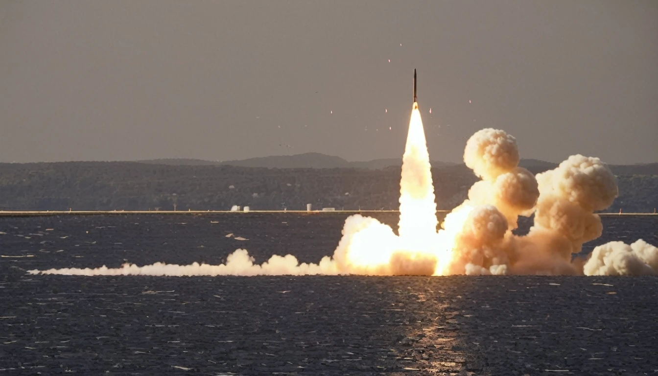 Several nuclear missiles being fired