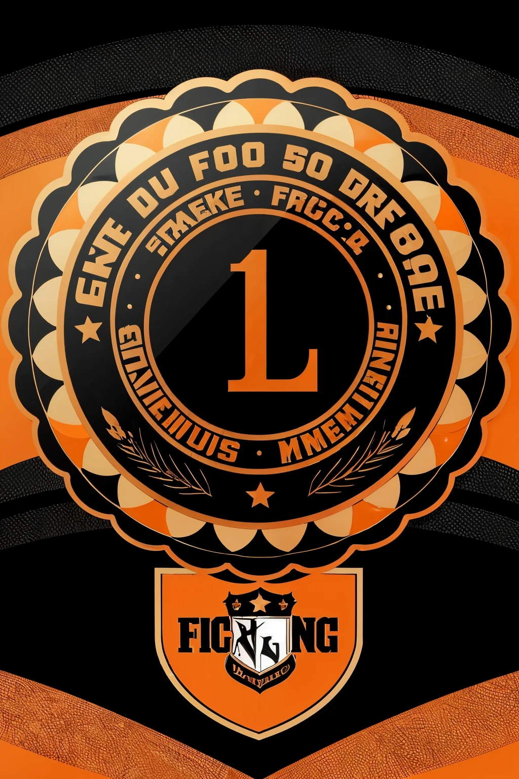 a football club shield, in orange and black, with name in the center: Perfect Lance FC