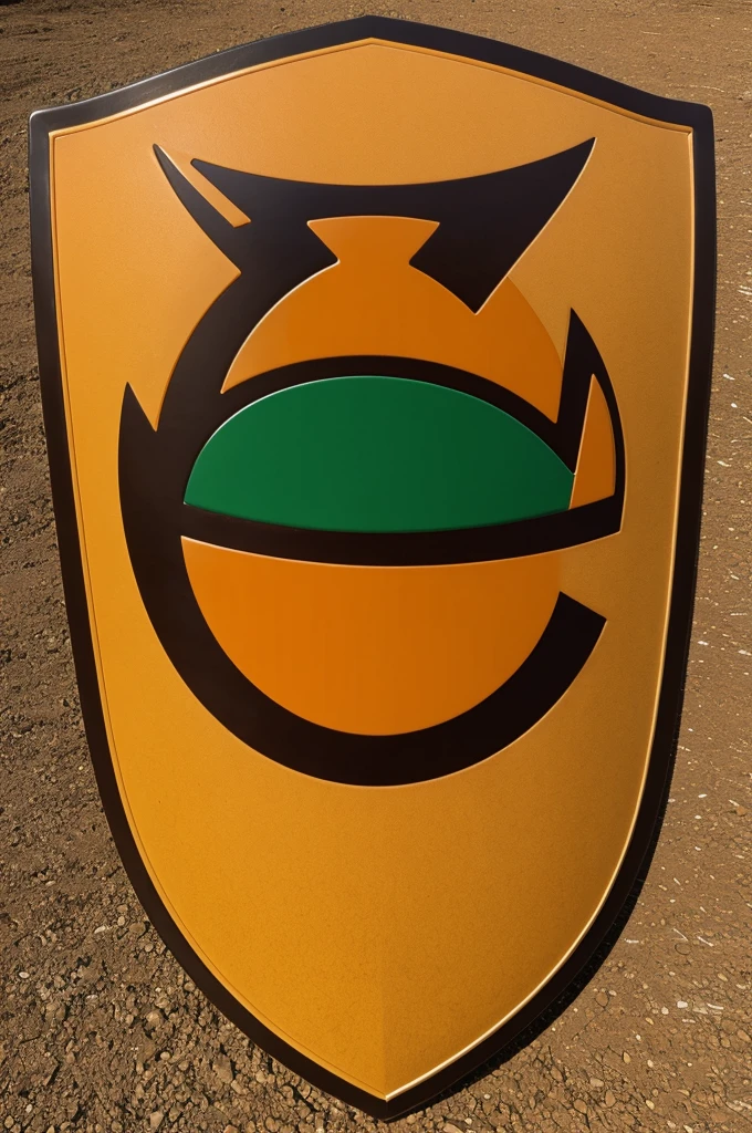 Brown and orange soccer shield