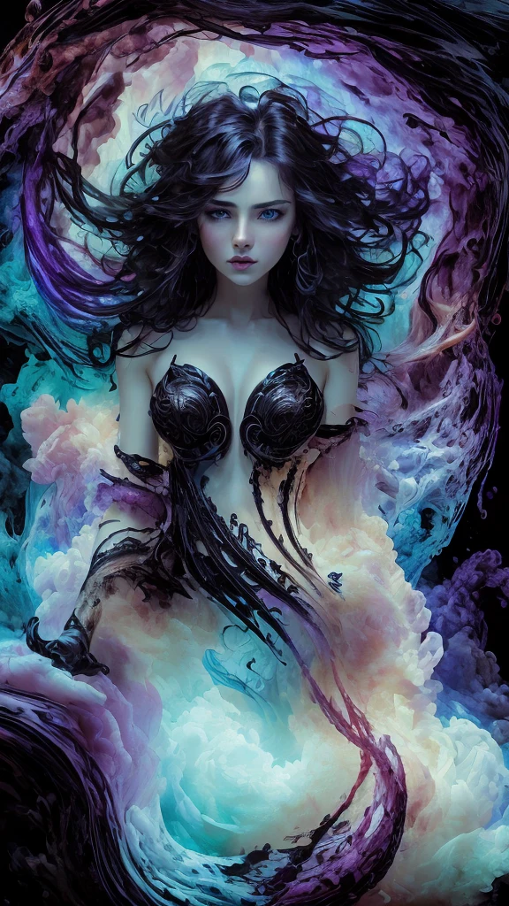 Colorful beautiful girl: a giru 18-years old, messy hair, oil painting, nice perfect face with soft skinice perfect face, blue yellow colors, light purple and violet additions, light red additions, intricate detail, splash screen, 8k resolution, masterpiece, cute face,artstation digital painting smooth veryBlack ink flow: 8k resolution photorealistic masterpiece: intricately detailed fluid gouache painting: by Jean Baptiste Mongue: calligraphy: acrylic: watercolor art, professional photography, natural lighting, volumetric lighting maximalist photoillustration: by marton bobzert:, complex, elegant, expansive, fantastical, wavy hair, vibrant, Best quality details, realistic, High definition, High quality texture, epic lighting, Cinematic film still, 8k, soft lighting, anime style, masterful playing card border, random Colorful art, oil painting, blue yellow colors, light purple and violet additions, light red additions, intricate detail, splash screen, 8k resolution, masterpiece, artstation digital painting smooth veryBlack ink flow: 8k resolution photorealistic masterpiece: intricately detailed fluid gouache painting: by Jean Baptiste Mongue: calligraphy: acrylic: watercolor art, professional photography, natural lighting, volumetric lighting maximalist photoillustration: by marton bobzert:, complex, elegant, expansive, fantastical, vibrant