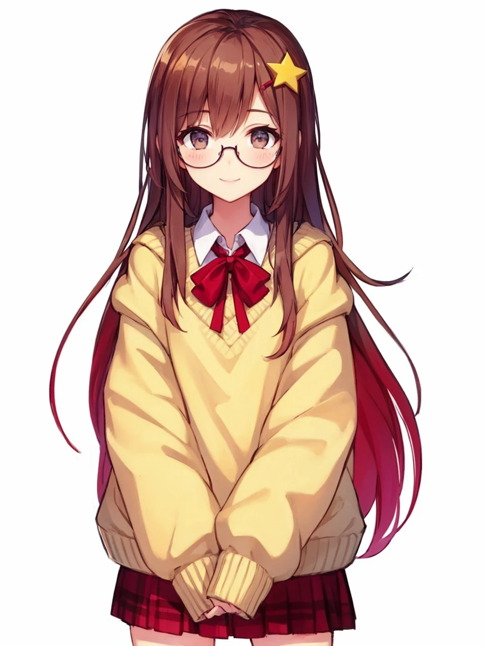 Smiling girl looking ahead.