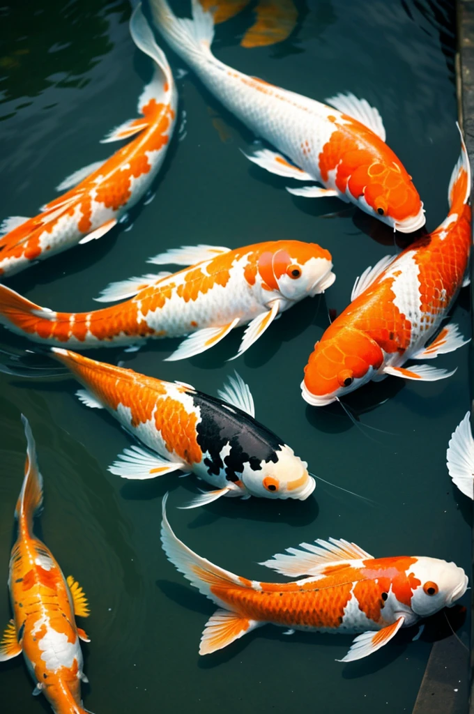 A label of a koi fish