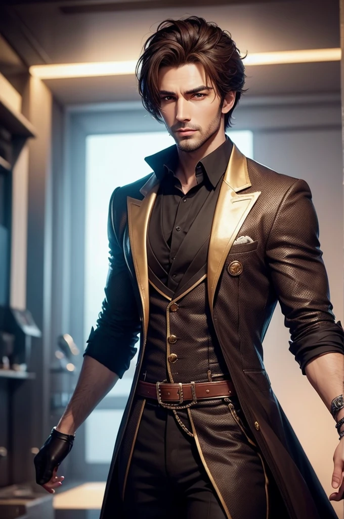 want you to create a player character, who is very handsome, who looks rich