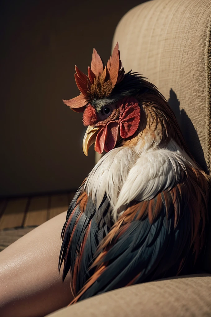 An image with a rooster sleeping 