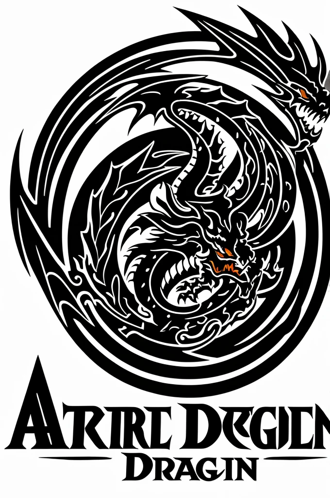 A tribal dragon logo