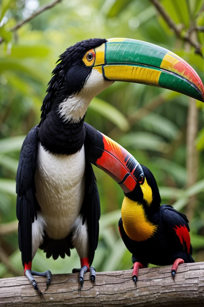A hybrid of a dinosaur and a toucan