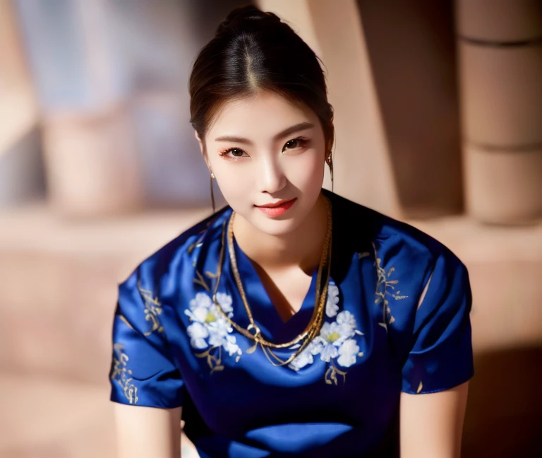 Asian woman Araffi has a necklace and necklace around her neck., German Bokeh Art 8k, Yanjun Chengt, Portraits of Korean female idols, Soft portrait 8 k, Makoto Shinkai ( The greatest legend ), realistic. Cheng Yi, Cute young man with a sweet Asian face, Xindong Chen, young asian woman, high quality vertical