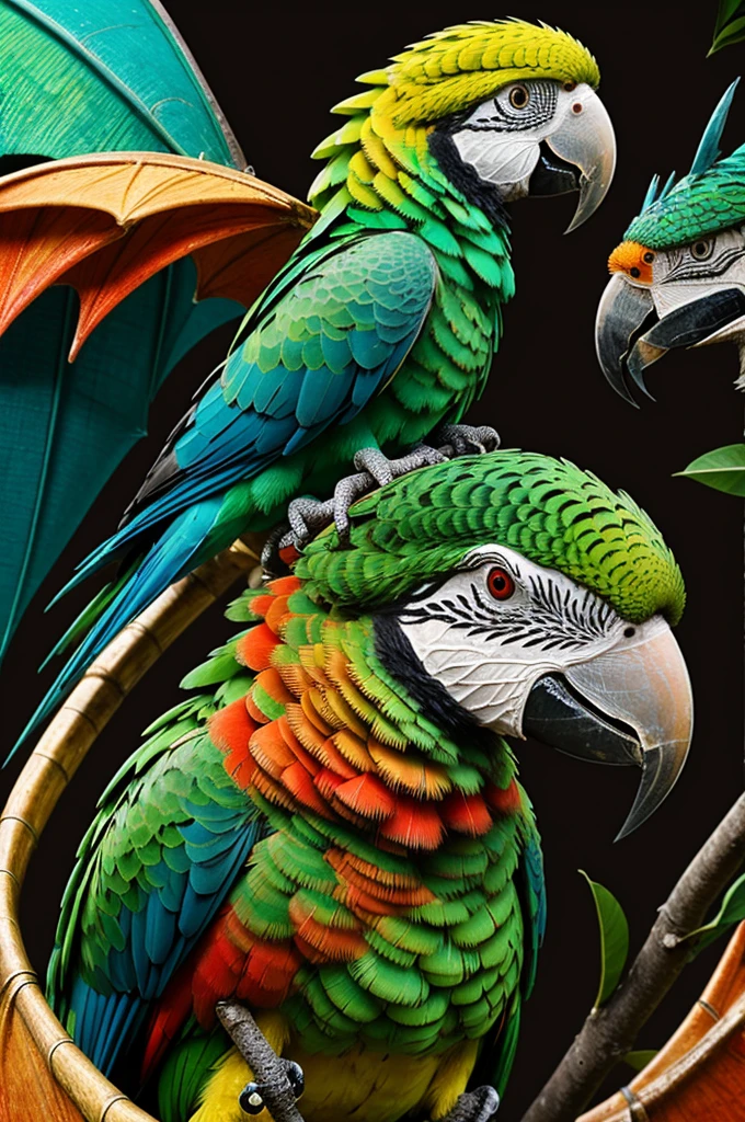 Fusion of a dragon and a parrot