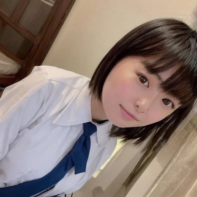 (Highest quality:1.5), One girl, alone,short hair, Round face, Japanese,