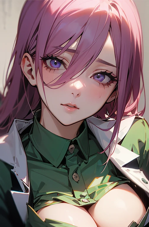 Cool women、sexy、Center of chest、Rize from Chainsaw Man、beauty、yandere、、Face close-up、Kiss with your eyes closed、