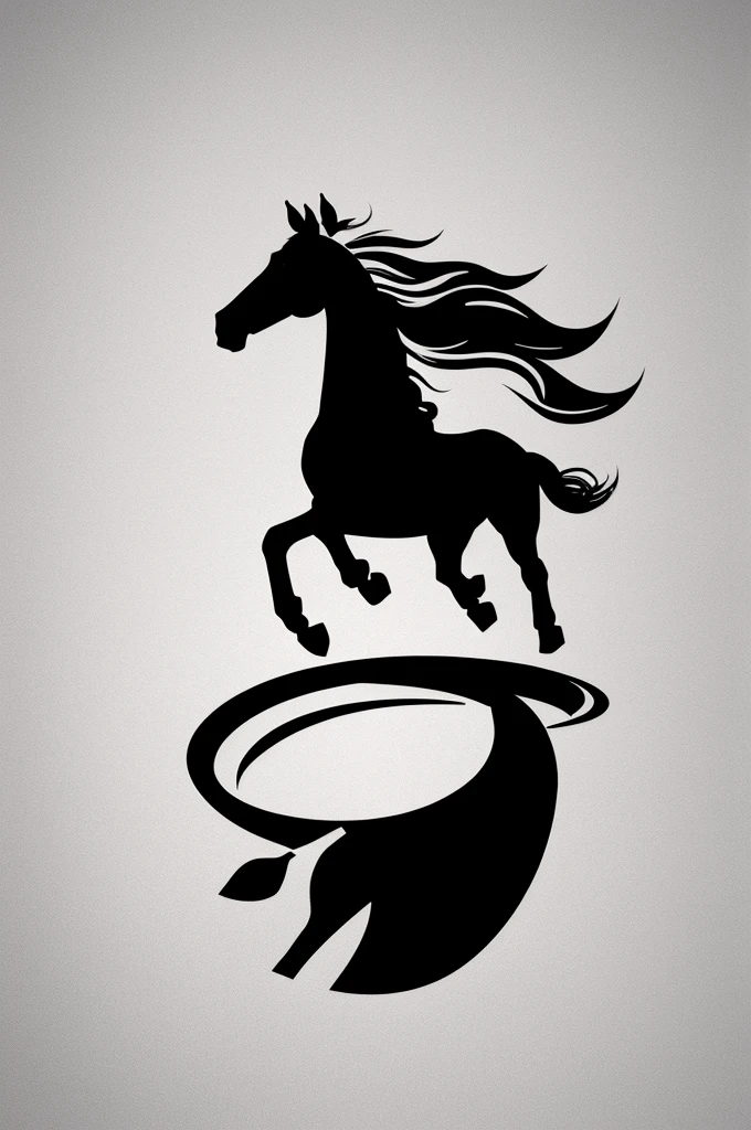 Horse logo, minimalist design, but I detail that there is prestige in the image