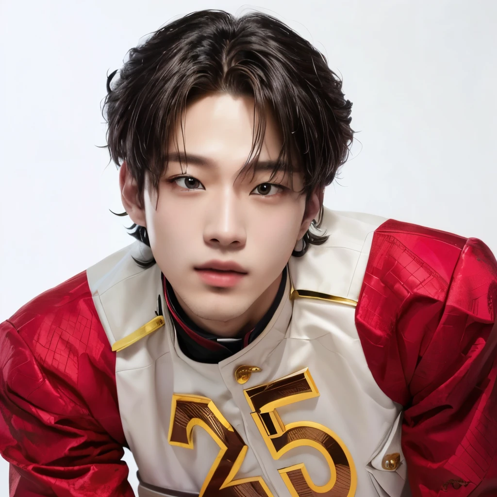 Image of a man in uniform posing for a photo, LEE KNOW STRAYKIDS