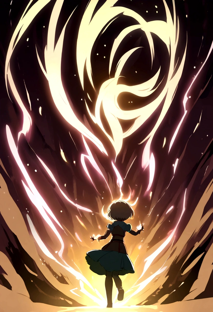 2D anime girl with short hair creature powers