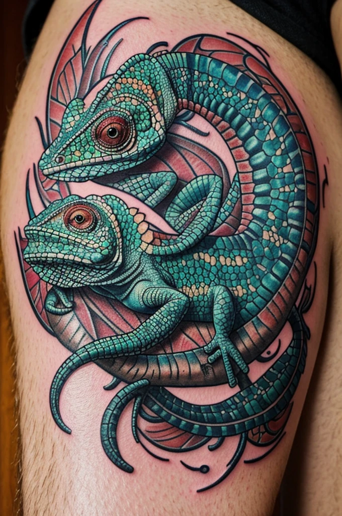 Chameleon tattoo design