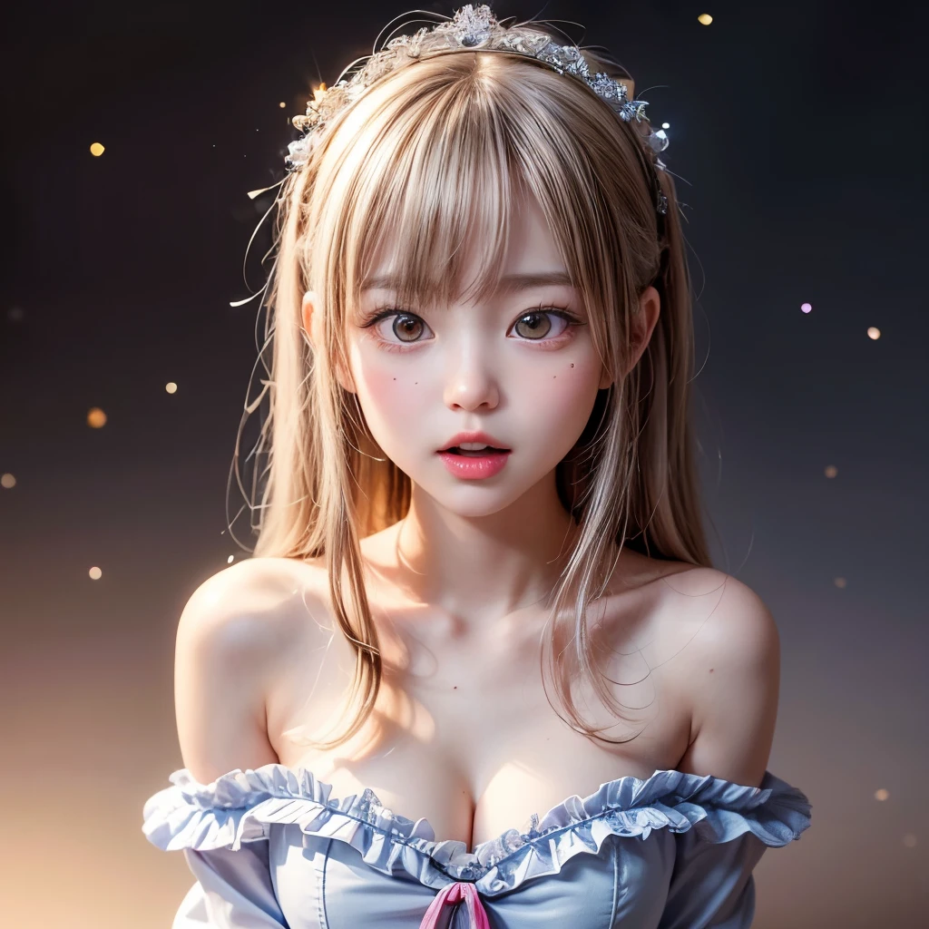 NSFW, 8k, High-level, absurd, masterpiece, best quality, primitive, very detailed CG, very detailed wallpaper, perfect lighting, Extremely detailed (((The personifying " Apple McIntosh " as a Little Girl))), MysticSight, Tyndall effect, Tyndall scattering, Studio gray background with (many Dazzling RainbowColor particles BokeH:1.28), (RoundlyButts, ThighGap), (Exposed:0.4), (Assfocus with looking ahead), BREAK (NOGIZAKA face variations) Extremely Detailed very KAWAII face variations, perfect anatomy, Childish, captivating gaze, elaborate detailed Eyes with (sparkling highlights:1.28), long eyelashes、Glossy RED Lips with beautiful details, Coquettish tongue, Rosy cheeks, Radiant PearlSkin with clear transparency . { (Dynamic LifeLike expressions:1.4) | :d) }, (large eyes:-1) .