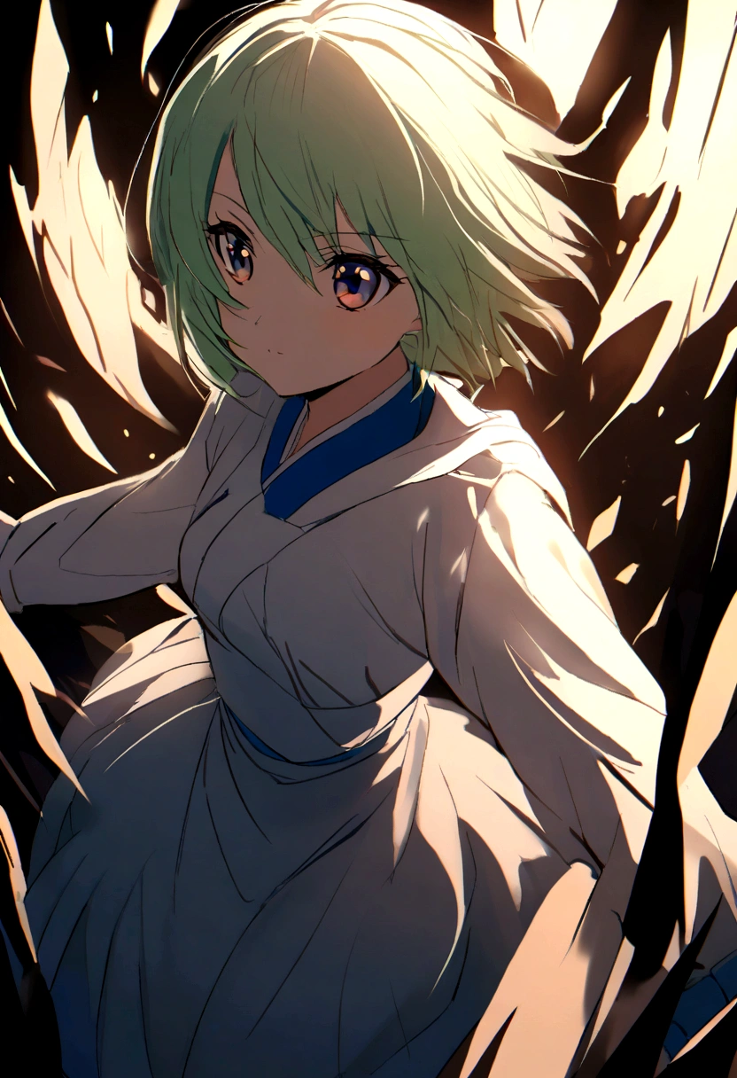 2D anime girl with power to create you short hair wood