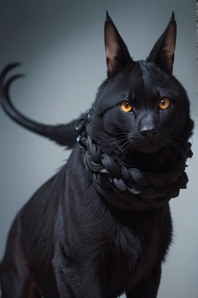 A black creature with bulging eyes