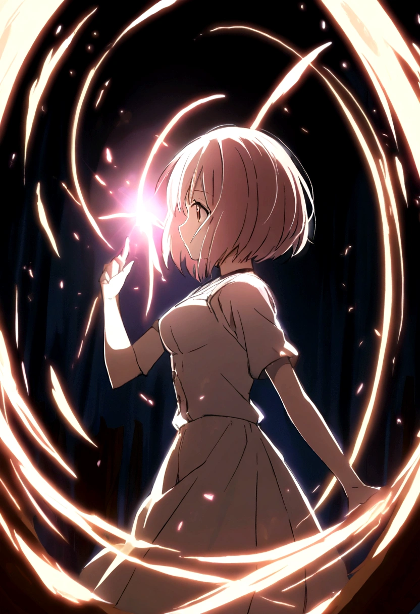 2D anime girl with power to create wood from short hair