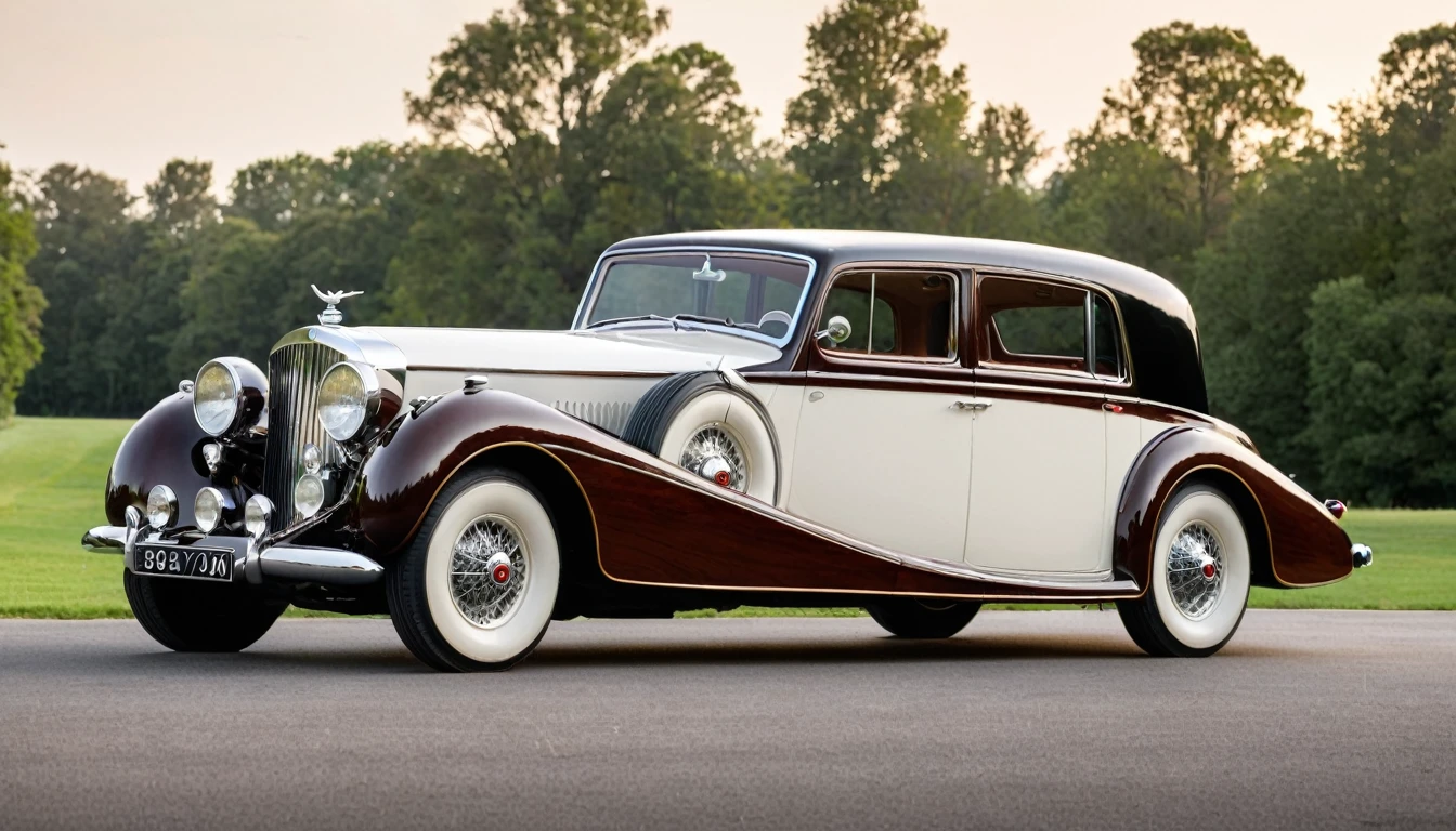 Ferrucio Sovereign
Manufacture: 1936
Type: Luxury and Performance Sedan
Versions: Luxury and Performance
Engine: V8 4.0L (Luxury), V12 6.0L (Performance)
Price: $120,000 (Luxury), $150,000 (Performance)
Design
Exterior:
Style: Classic and elegant, combining the luxury of British sedans with touches of sportiness.
Body: Constructed from aluminum and steel, with smooth lines and elegant curvatures, reminiscent of Bentley and Rolls-Royce designs from the 1930s.
Headlights: Classic round headlights with chrome surround, using filament lamp technology.
Chassis: Reinforced structure, ensuring comfort and safety for occupants.
Wheels: Classic spoked wheels with white wall tires, reinforcing the look of luxury and tradition.
Inside:
Cabin: Spacious and luxurious, with high-quality leather upholstery and polished walnut wood accents.
Finishes: Analog instrument panel with classic dials and chrome details.
Equipment: Wooden steering wheel, AM radio system, and central heating.
Performance:
Engine (Luxury): 4.0L V8, providing a smooth and silent drive.
Engine (Performance): V12 6.0L, offering robust power and an exciting driving experience.
Transmission: 4-speed manual, allowing a direct and engaging connection with the vehicle.
Context and Usage:
The Ferrucio Sovereign is a luxury and performance sedan, ideal for the elite of the 1930s. Inspired by British sophistication, this model is perfect for long journeys in comfort and style, as well as for demonstrations of power and performance on the roads.