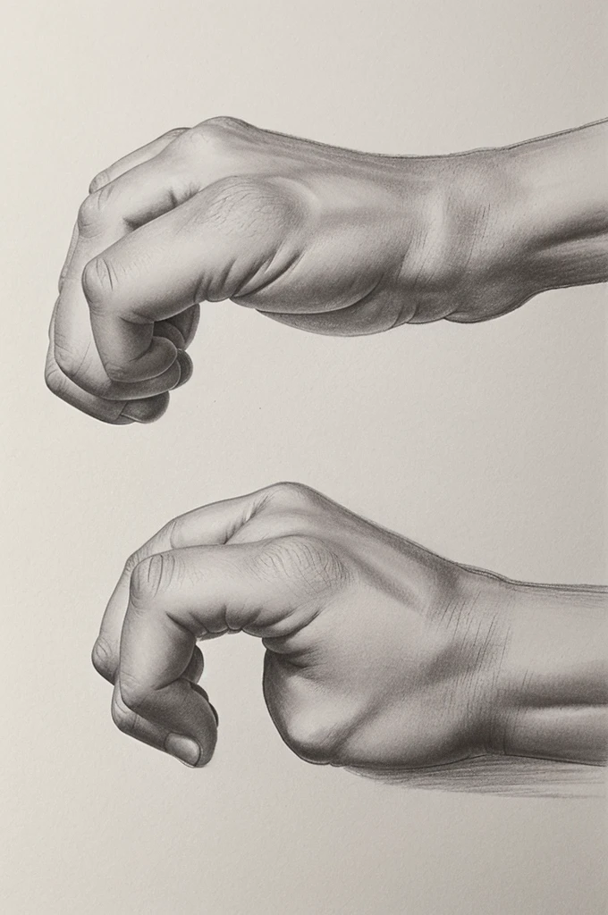 drawing of fist with 5 fingers facing forward with white outline
