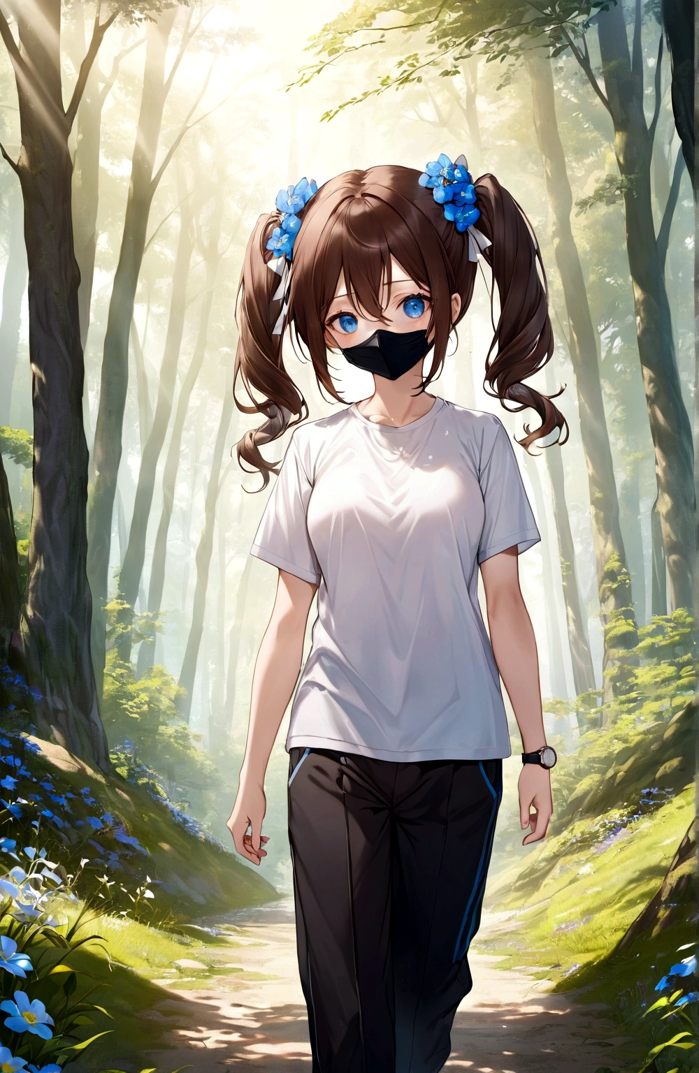 A woman in overalls and a lab coat, with long twin tails, (best quality,4k,8k,highres,masterpiece:1.2),ultra-detailed,(realistic,photorealistic,photo-realistic:1.37),detailed facial features, beautiful detailed eyes, sexy, extremely detailed eyes and face, long eyelashes, science laboratory, advanced technology, futuristic, intricate details, cinematic lighting, warm color palette, dramatic shadows