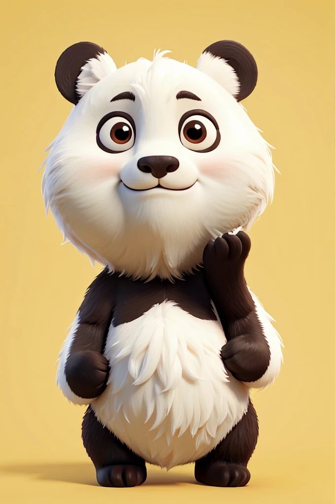 a close-up of a panda bear face on a yellow background, panda, panda panda panda, cute panda, tianzi, application icon, , Jia Ruan, a cute giant panda, pot-bellied, You were, inspired by Luo Ping, you choose, 9k, 9k, inspired by Zhu Da, sha xi, cartoonish and simplistic