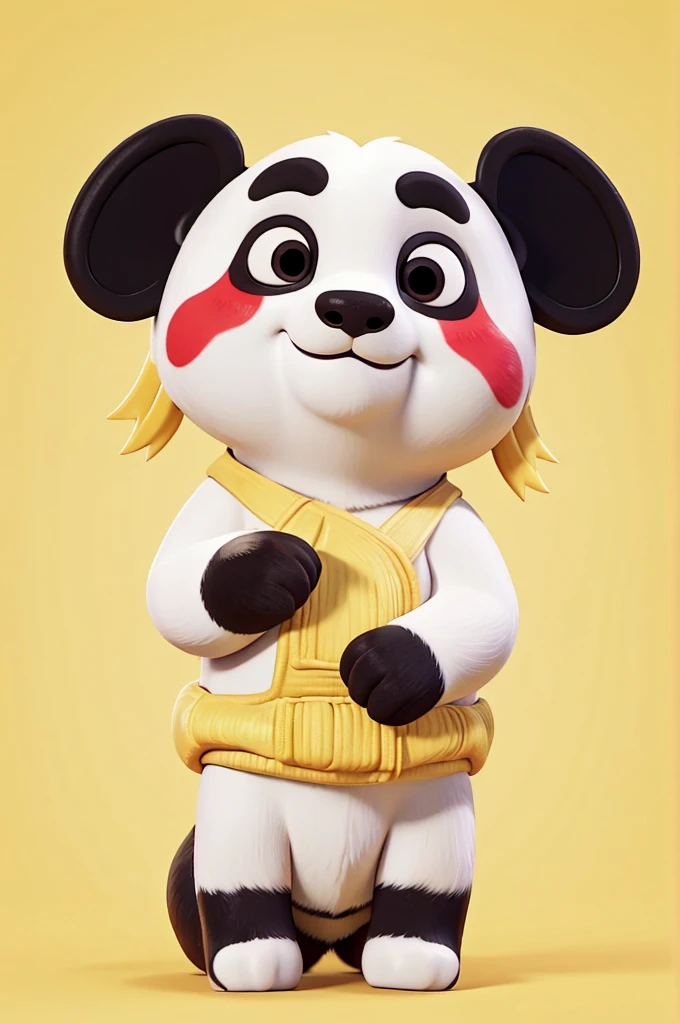 a close-up of a panda bear face on a yellow background, panda, panda panda panda, cute panda, tianzi, application icon, , Jia Ruan, a cute giant panda, pot-bellied, You were, inspired by Luo Ping, you choose, 9k, 9k, inspired by Zhu Da, sha xi, cartoonish and simplistic