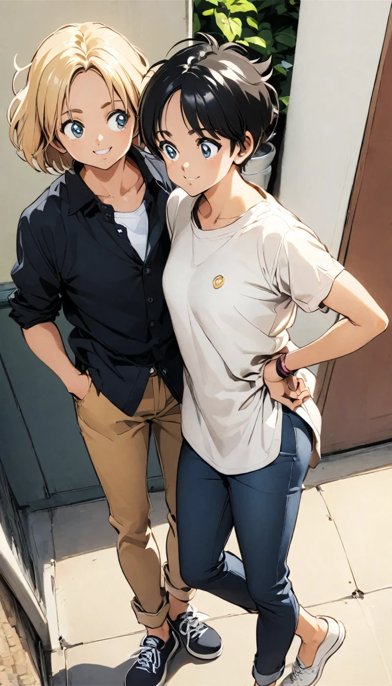Boyish Girl、Short Hair、Spiky Hair、Fluttering Hair、fine、bright、stylish、Casual clothing、Casual Background、Cool angle、