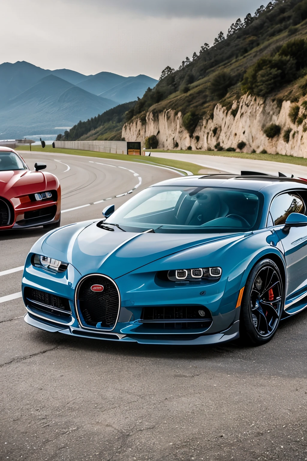 ((Best Quality)), ((masterpiece)), (Detailed), world of cars but let the bugatti chiron super sport and the challenger demon 170 be shown more