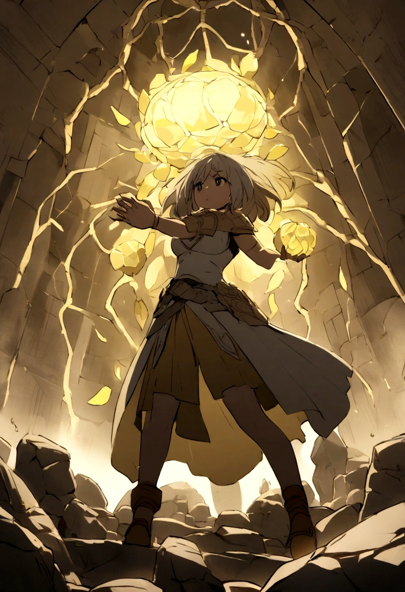 A 2D girl with the power to create lemons fights with the creature made of stone