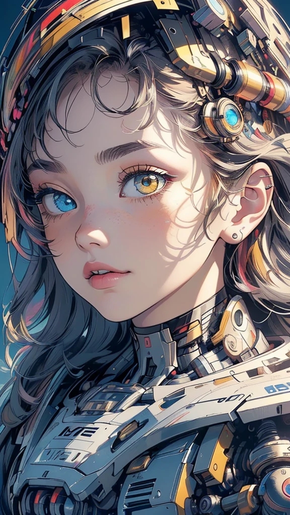 (((masterpiece, highest quality))),(((solo:1.2))),(((1girl:1.2))),32k wallpaper, very detailed,(((((portfolio))))),(((((Close-up))))),(((((bust up))))),((((more various angle)))),(((highlight))),((((heterochromia)))),(((complete. detailed face))),((((Extremely talented)))),(((((most complicated machine))))),(((genius mechanic))),((Overall colorfully)),(((cyborg))),