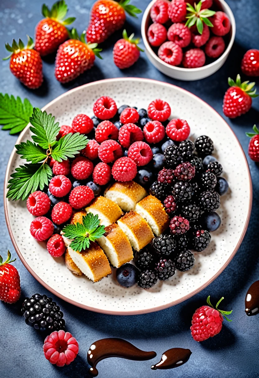 Sausages and berries