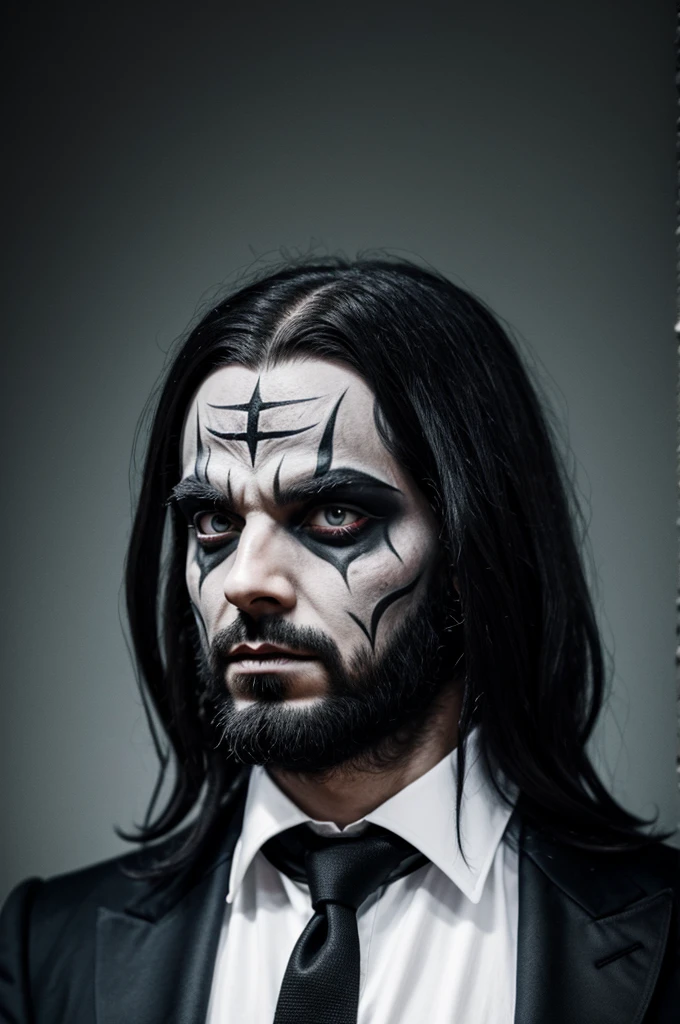 Cédric Villani black metal satanist makeup
