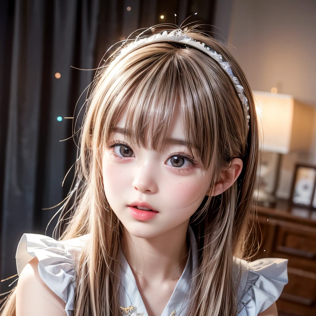 NSFW, 8k, High-level, absurd, masterpiece, best quality, primitive, very detailed CG, very detailed wallpaper, perfect lighting, Extremely detailed (((The personifying " SumnerBeach " as a Little Girl))), MysticSight, Tyndall effect, Tyndall scattering, Studio gray background with (many Dazzling RainbowColor particles BokeH:1.28), (RoundlyButts, ThighGap), (Exposed:0.4), (Assfocus with looking ahead), BREAK (NOGIZAKA face variations) Extremely Detailed very KAWAII face variations, perfect anatomy, Childish, captivating gaze, elaborate detailed Eyes with (sparkling highlights:1.28), long eyelashes、Glossy RED Lips with beautiful details, Coquettish tongue, Rosy cheeks, Radiant PearlSkin with clear transparency . { (Dynamic LifeLike expressions:1.4) | :d) }, (large eyes:-1) .