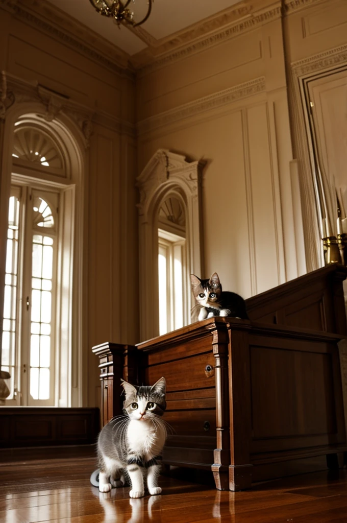 A kitten in a mansion 