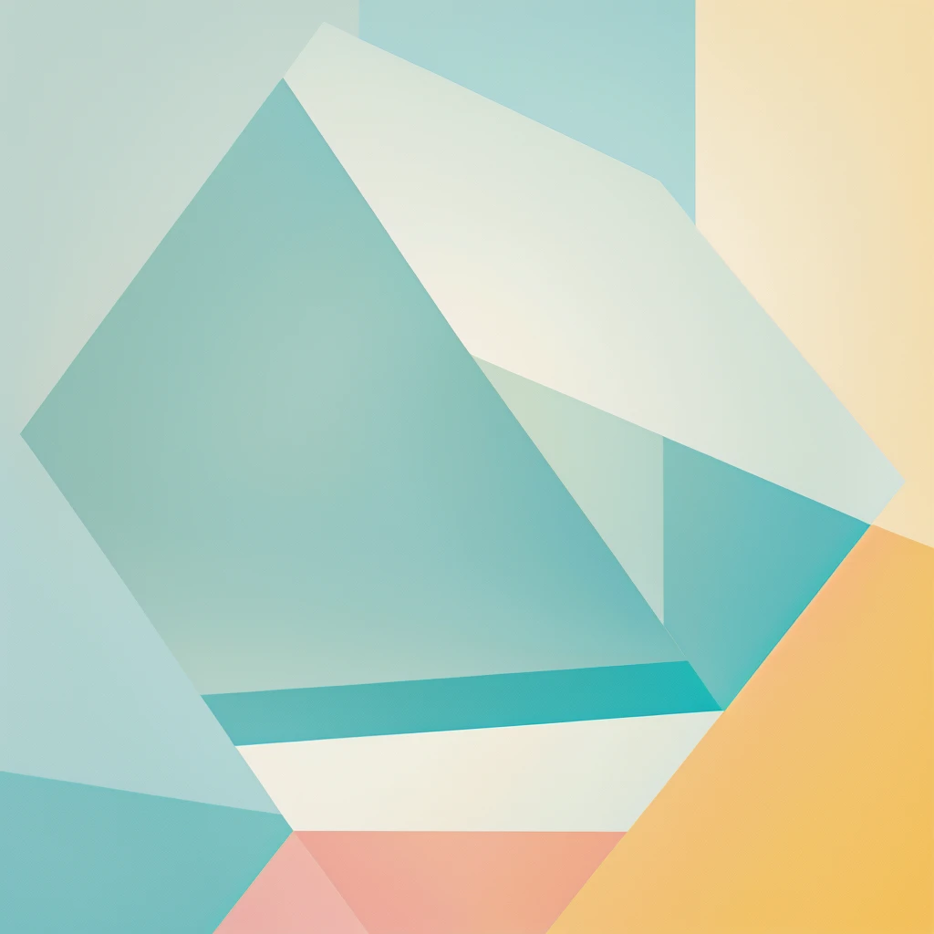 Abstract summer illustratin, minimal, vector, combination of natural and geometric, two-dimensional, using color code 00CCCC tone, cyan pastel color, #00CCCC #FCEB8F