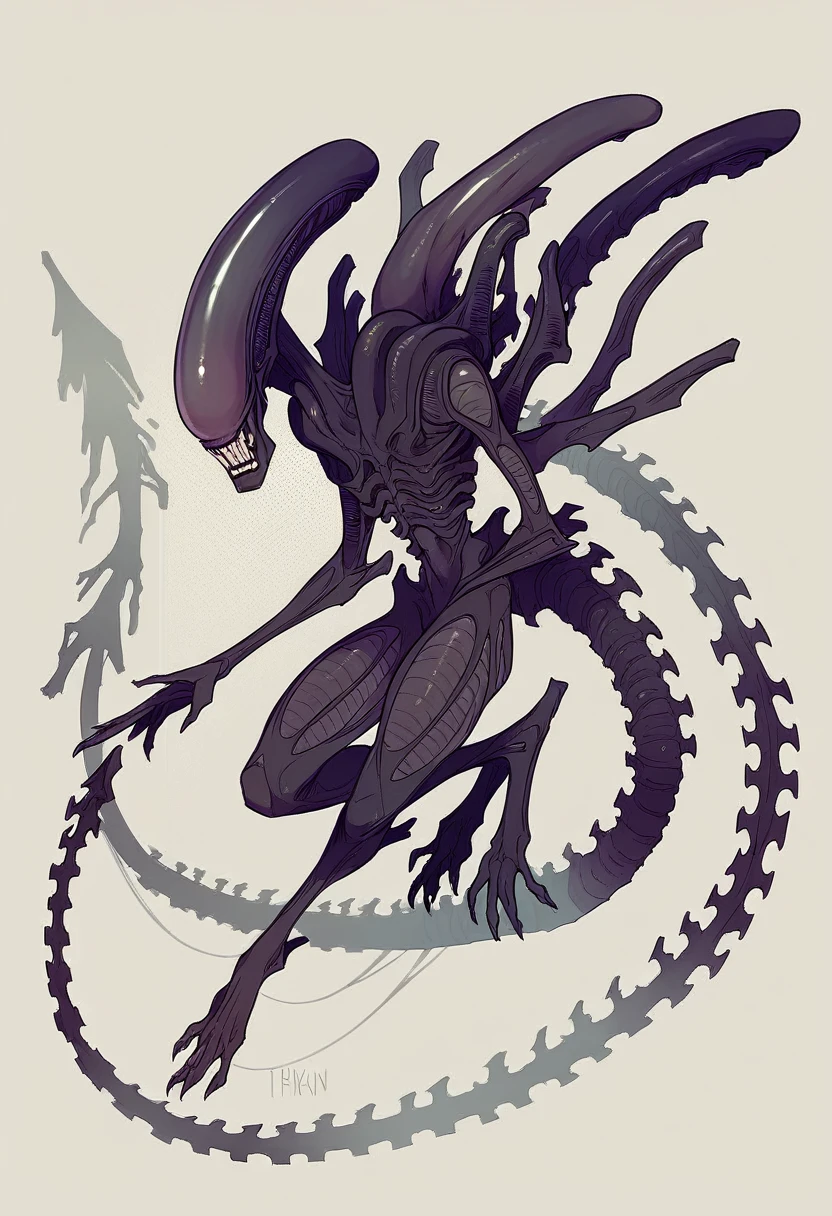 (((Extreme close-up Xenomorph Alien the eighth passenger full body surreal and cinematic images Color Splash images)))