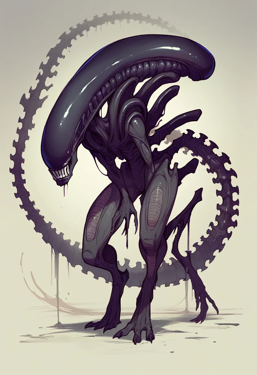 (((Extreme close-up Xenomorph Alien the eighth passenger full body surreal and cinematic images Color Splash images)))