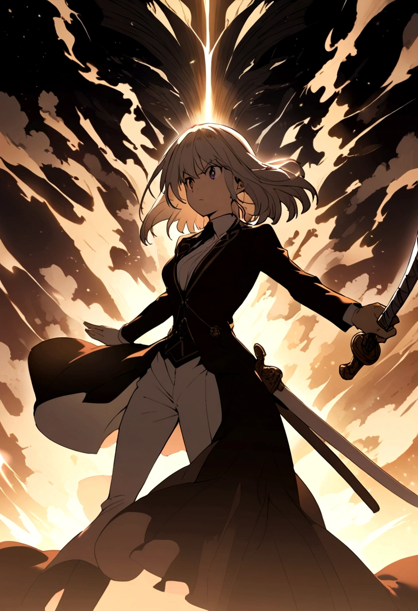 A 2D anime girl fighting another with a sword